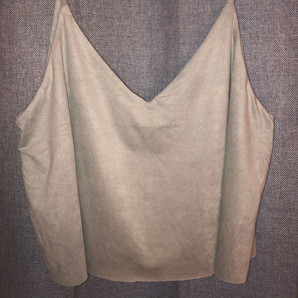 F21 grey velvet crop top